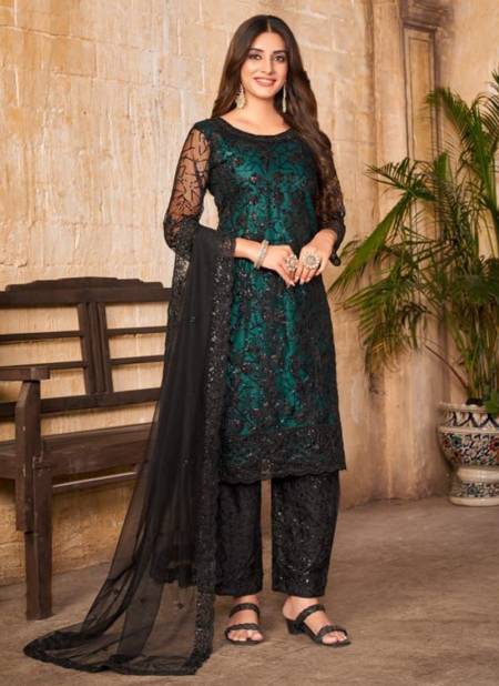 Green Colour Vaani Vol 27 Designer Fancy Wear Net Salwar Suit Collection 271